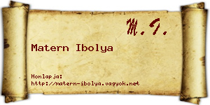 Matern Ibolya névjegykártya