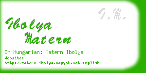 ibolya matern business card